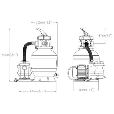 VidaXL Zwembadzandfilter Met 6-voudig Ventiel Zwart - Afbeelding 10