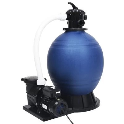 VidaXL Zandfilter Met 7 Instellingen En 1000 W Pomp Blauw En Zwart