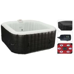 XQ Max Hottub Opblaasbaar 145x145x65 Cm Zwart En Wit