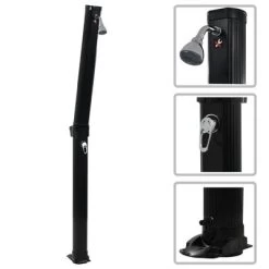 VidaXL Solar Douche Inklapbaar 23 L 214 Cm Zwart