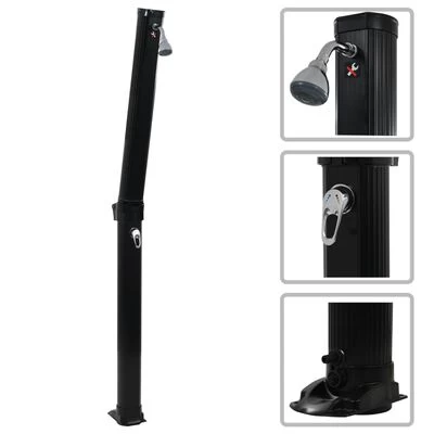 VidaXL Solar Douche Inklapbaar 23 L 214 Cm Zwart