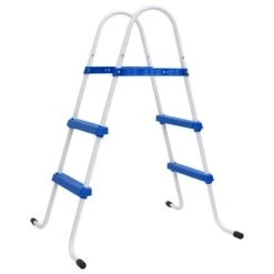 VidaXL Zwembadladder 84 Cm Blauw En Wit