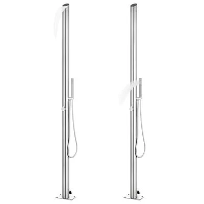 VidaXL Buitendouche Met Grijze Basis 225 Cm Roestvrij Staal - Afbeelding 2