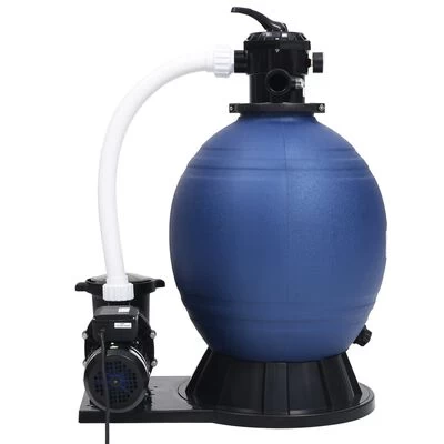 VidaXL Zandfilter Met 7 Instellingen En 1000 W Pomp Blauw En Zwart - Afbeelding 2