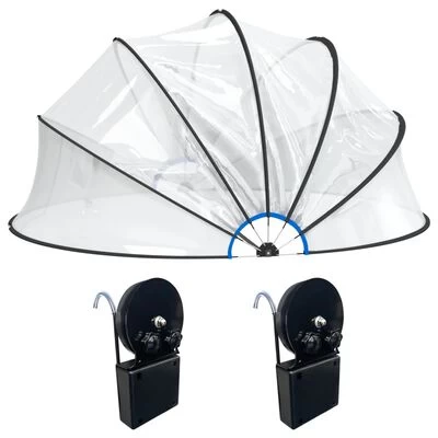 VidaXL Zwembadoverkapping Met Beugel Rond 440x220 Cm PVC