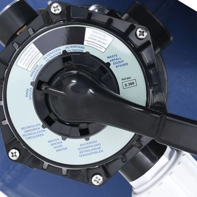 VidaXL Zandfilter Met 7 Instellingen En 1000 W Pomp Blauw En Zwart - Afbeelding 4