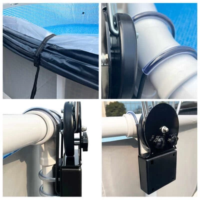 VidaXL Zwembadoverkapping Met Beugel Rond 440x220 Cm PVC - Afbeelding 4